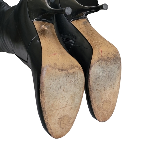 ISABELLE Fiore Black Leather Boots high heel hand tooled - Picture 14 of 15